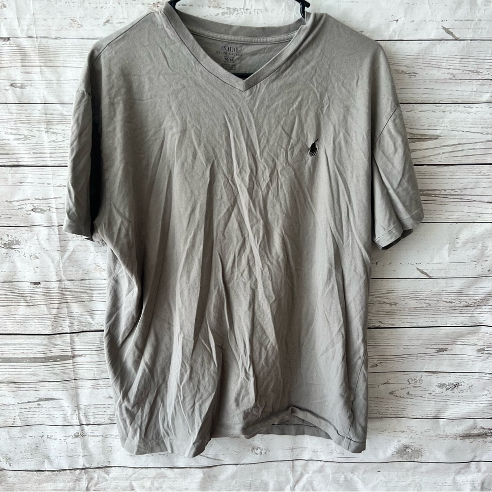 Grey Polo V-neck short sleeve shirt